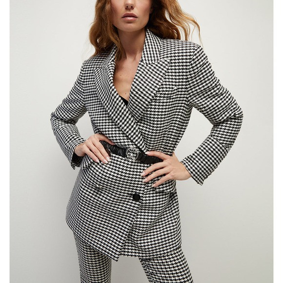 Veronica Beard Jackets & Blazers - Veronica Beard 'Hutchinson' Black Houndstooth Dickey Jacket Size L